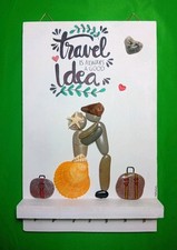 Appendichiavi, decorazione in legno con sassi e conchiglie “Love Journey”
