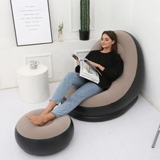 Poltrona gonfiabile con pouf - poltrona,
