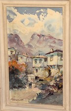 1977 dipinto ad olio europeo