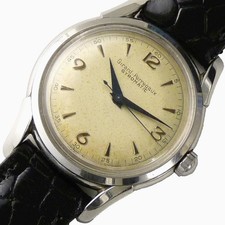 GIRARD-PERREGAUX Giromatico Acciaio Inox. Orologio vintage con pistola lancette blu in metallo