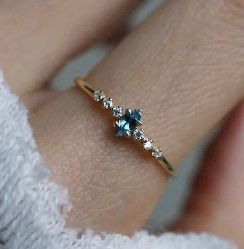 Anello marchesa zaffiro teal - anello,
