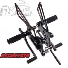 PEDANE RACING ACCOSSATO,CAMBIO ROVESCIATO KAWASAKI ZX10R 2008 2009 2010 NERI