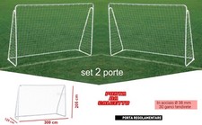 2 Porte da Calcetto Regolamentari in Acciaio Set 2 pezzi Porta Calcio con Rete