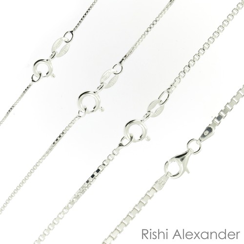Collana catena scatola - scatola, argento
