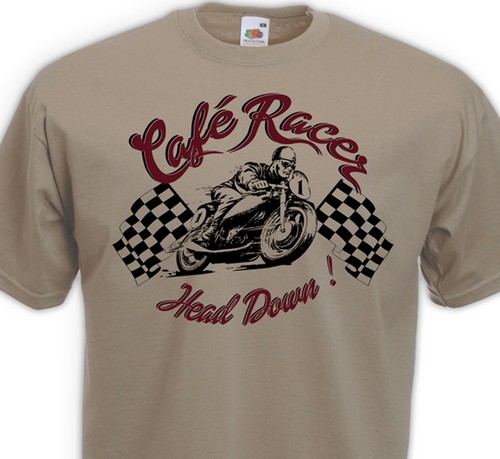 Shirt cafe racer head - t-shirt, down