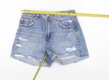 Pantaloncini denim Stradivarius donna blu taglia 8 vita alta taglio