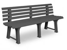 Panchina in Resina da Giardino Esterno Antracite cm 148x53x75h Isotta PAS