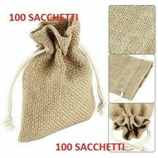 100 sacchetti Juta Marrone bomboniere confetti compleanni e matrimonio shabby