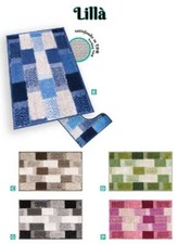 Set 3 Pezzi Tappeto da Bagno Decoro Moderno Lillà 5 Colori