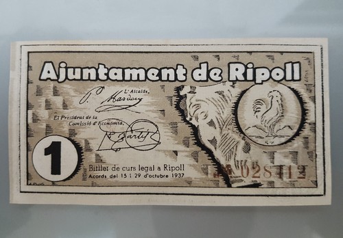 Billete local peseta - billete, 1937