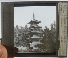 FOTO REALE LANTERNA MAGICA NIKKO PAGODA TEMPIO 1880C NO TOKYO GIAPPONE