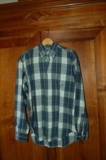 Henry Cotton,Camicia uomo, Blu verde a quadri, cotone, tg 40 15 3/4, come nuova