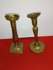 Porta Candela Antichi In Ottone Bugia Dei Primi Del 900 Candelabro Ottone