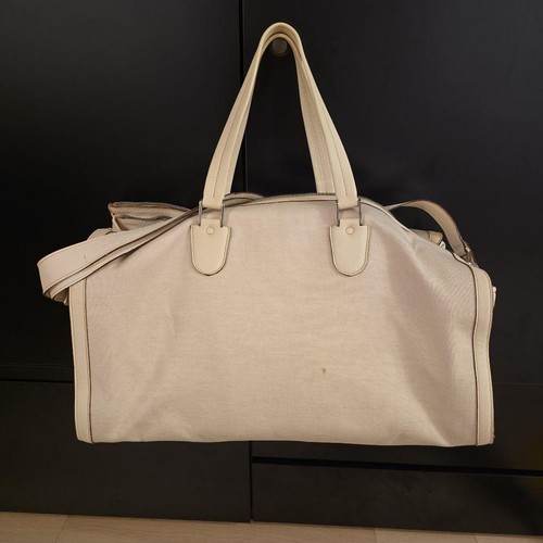 Valextra beige canvas boston - valextra,