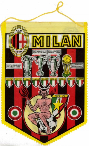 Milan gagliardetto tela 16 - gagliardetto,