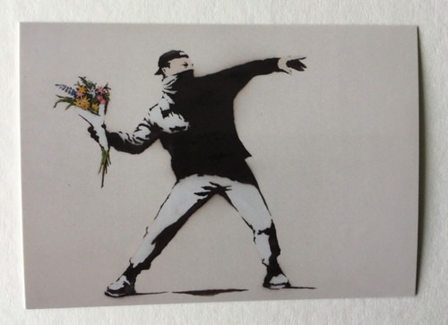 Banksy flower thrower carta - flower,