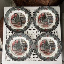 Royal Stafford Christmas Morning 11 pollici piatto da portata set di 4 porcellana natalizia