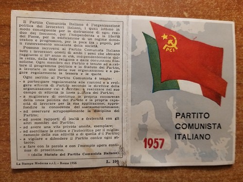 Tessera 1957 partito - tessera,