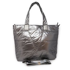 Borsa donna piumino argento