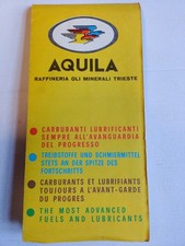 AQUILA - RAFFINERIA OLI MINERALI  TRIESTE Pubblicità 1962 su cartina Italia
