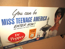 DR PEPPER Miss Teenage - ARMOUR American Airlines MERCURY --- INSEGNA CARTACEA VINTAGE