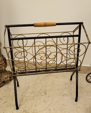 Design Anni ‘50 Portariviste pieghevole Metallo e Ottone - Modernariato Vintage