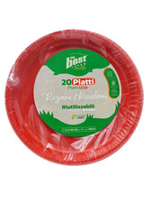 20 PIATTI PLASTICA ROSSO