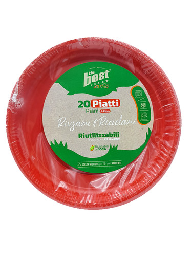 Piatti plastica rosso - 20,