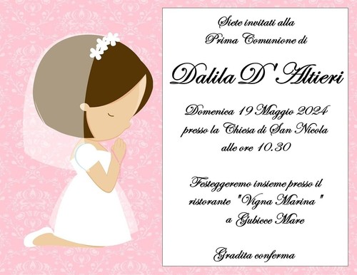 Invito prima comunione - invito,