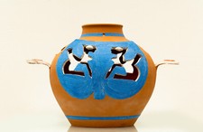 Roberto Sebastian MATTA - "Elleumine le temps. Lampada sfinge", 1992-Terracotta