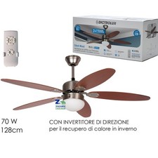 VENTILATORE DA SOFFITTO SILENT WOOD CON PLAFONIERA TELECOMANDO A 5 PALE 90333