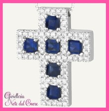 CIONDOLO CROCE ORO BIANCO 18K