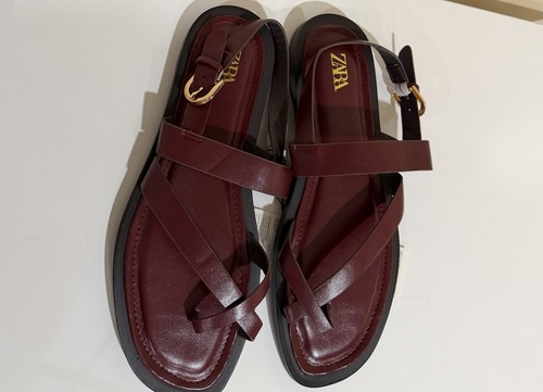 Zara women burgundy - women's, strappy