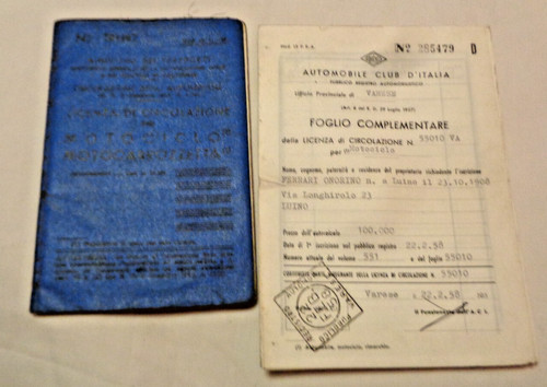 Documenti libretto ocma devil - documenti,