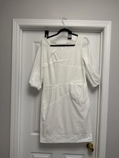 Mini abito Chloe bianco con pannelli di cotone taglia S