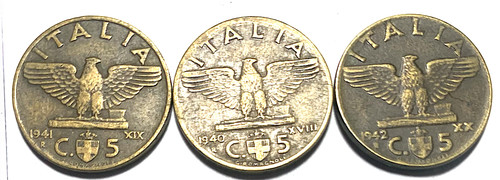 Italy centesimi 1940 1942 - 5, 1940-1942