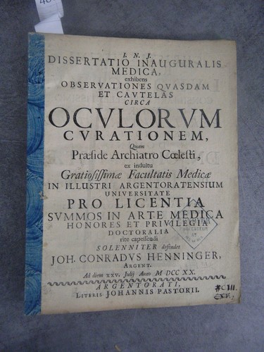 Henninger oculorum curationem - henninger,