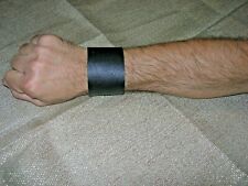 POLSINO BRACCIALETTO IN CUOIO NERO ARTIGIANALE SU MISURA UOMO DONNA UNISEX 