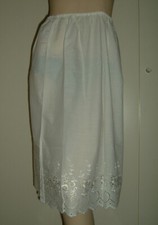 VINTAGE SOTTOGONNA SOTTOVESTE BIANCO POLICOTONE PIZZO SANGALLO HALF SLIP BHS 