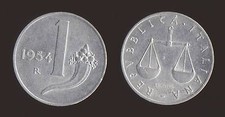 1 LIRA 1954  CORNUCOPIA E