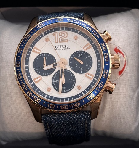 Guess denim chronograph watch - guess,