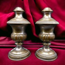 ANTICA COPPIA DI PORTAPALMA VASI DA ALTARE IMPERO LEGNO BRONZO 1800 XIX sec