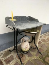 TOILETTE da CAMERA ANTICA LAVABO MARMO FERRO BATTUTO ANTIQUARIATO+CERAMICHE 1978