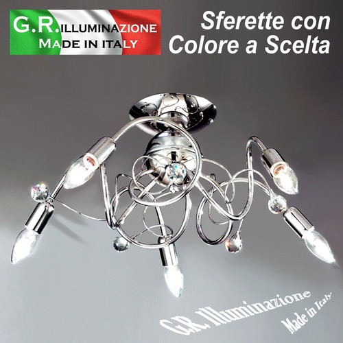 Plafoniera moderna cromata - plafoniera,
