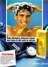 Anni ' 80  * Pubblicità Originale "Johnson's Baby Shampoo Sport, Vinci Arena, Ra