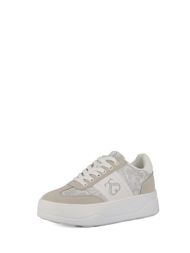 Sneakers stringate donna beige