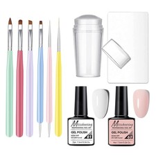 Gel Nail Kit Glitter Nude Pink