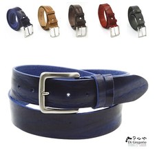 Cintura cuoio sfumato uomo donna lavorazione artigianale Made in Italy da cm 4