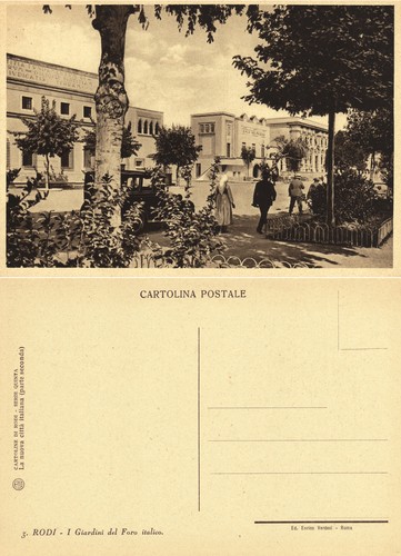 Cartolina rodi giardini del - i,