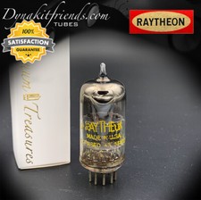 12AV7 RAYTHEON Short Black Plates O Getter Tested Tube Made in USA 40's